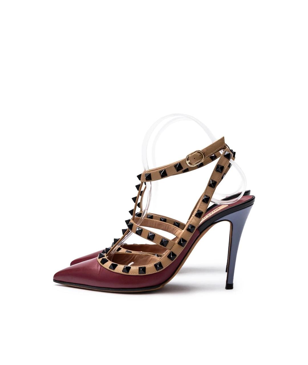 VALENTINO Бордовые кожаные туфли, фото 5