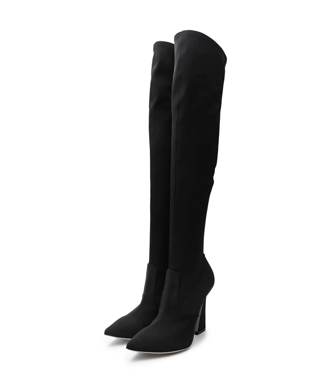 GIANVITO ROSSI Черные текстильные ботфорты, фото 2