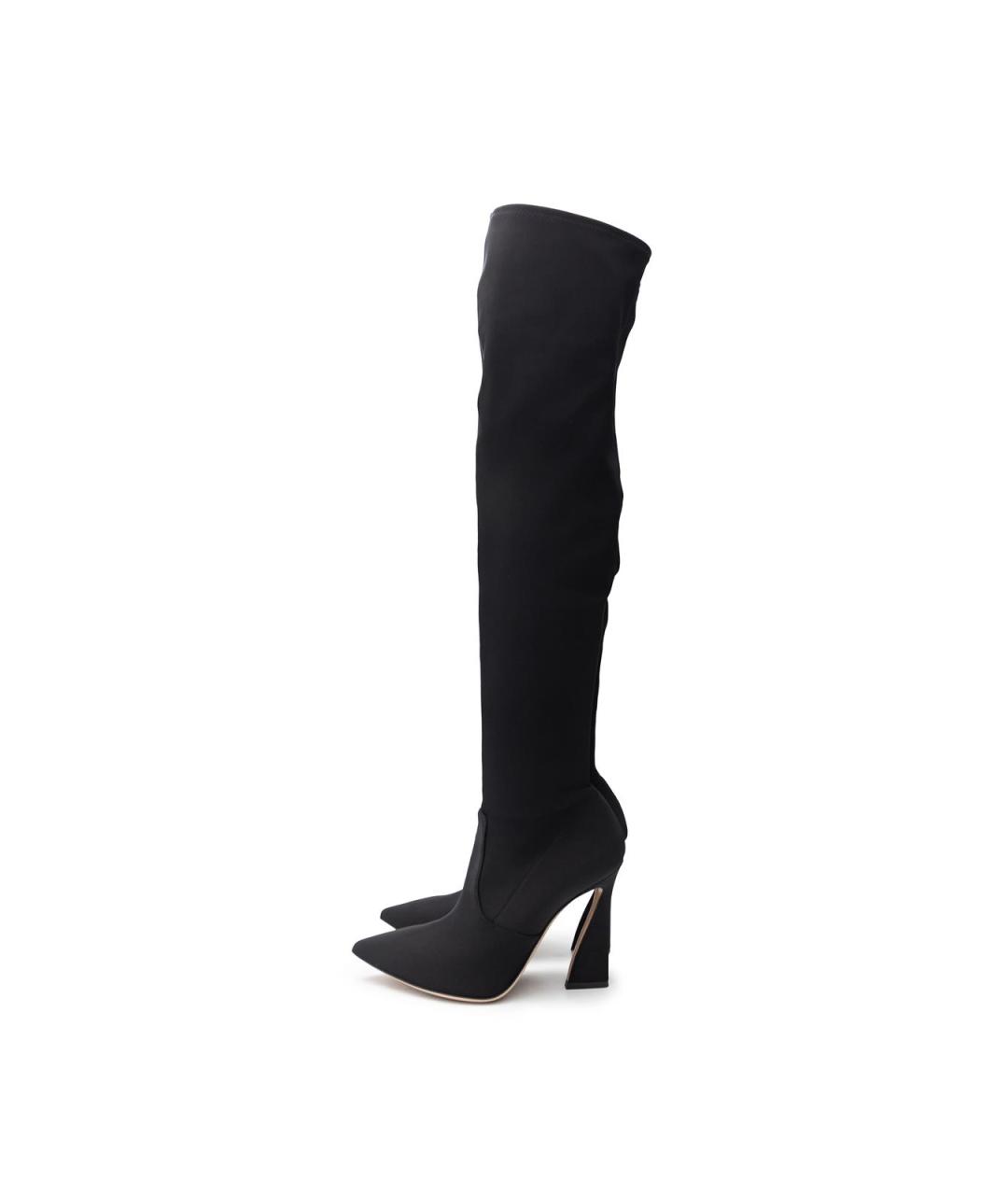GIANVITO ROSSI Черные текстильные ботфорты, фото 5