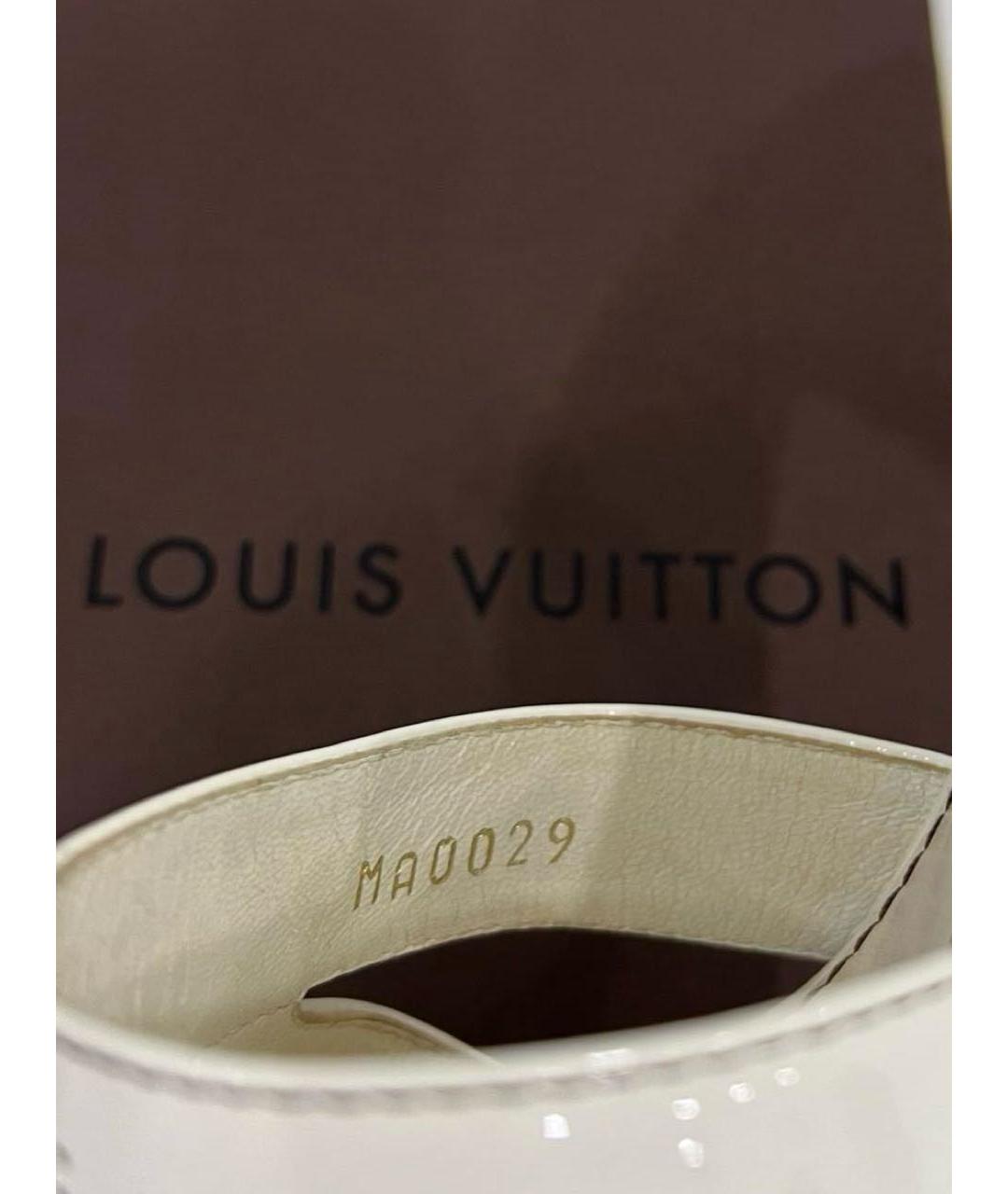 LOUIS VUITTON Белые кожаные мюли, фото 6
