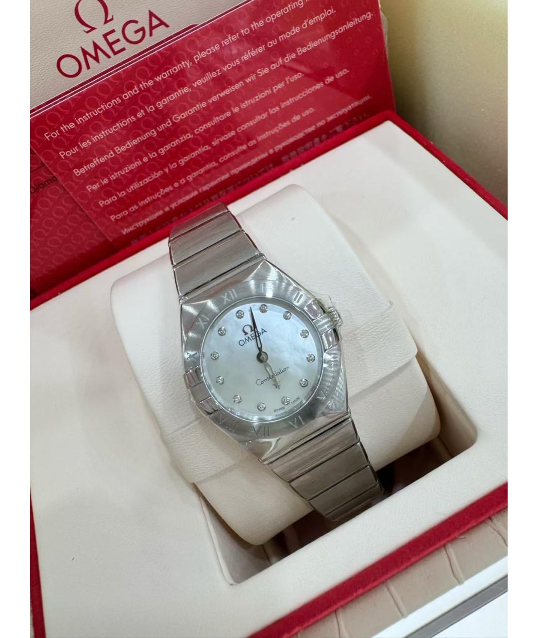 OMEGA Серебряные часы из белого золота, фото 3