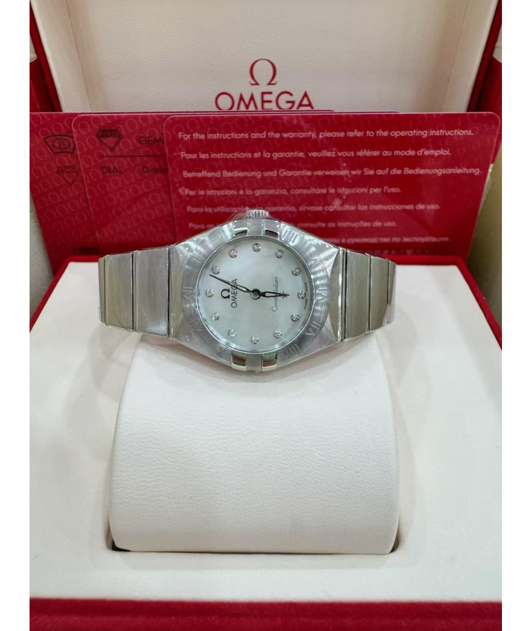 OMEGA Серебряные часы из белого золота, фото 5