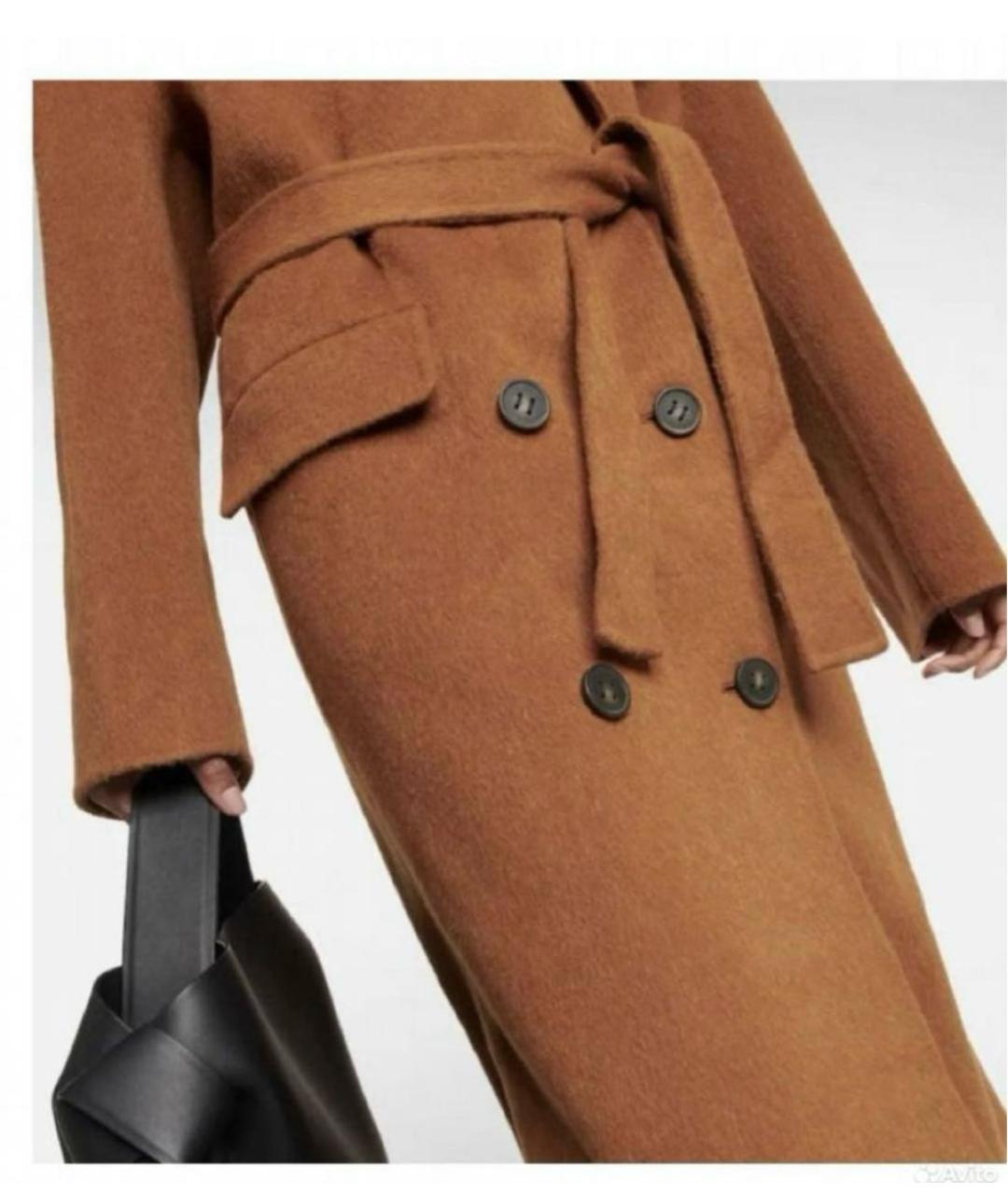 ACNE STUDIOS Коричневое шерстяное пальто, фото 4