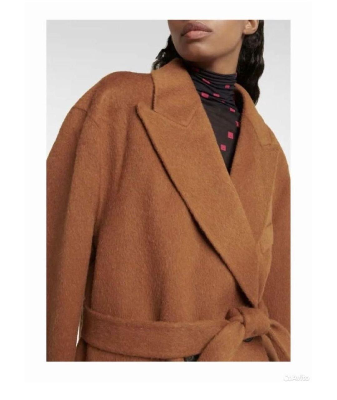 ACNE STUDIOS Коричневое шерстяное пальто, фото 3
