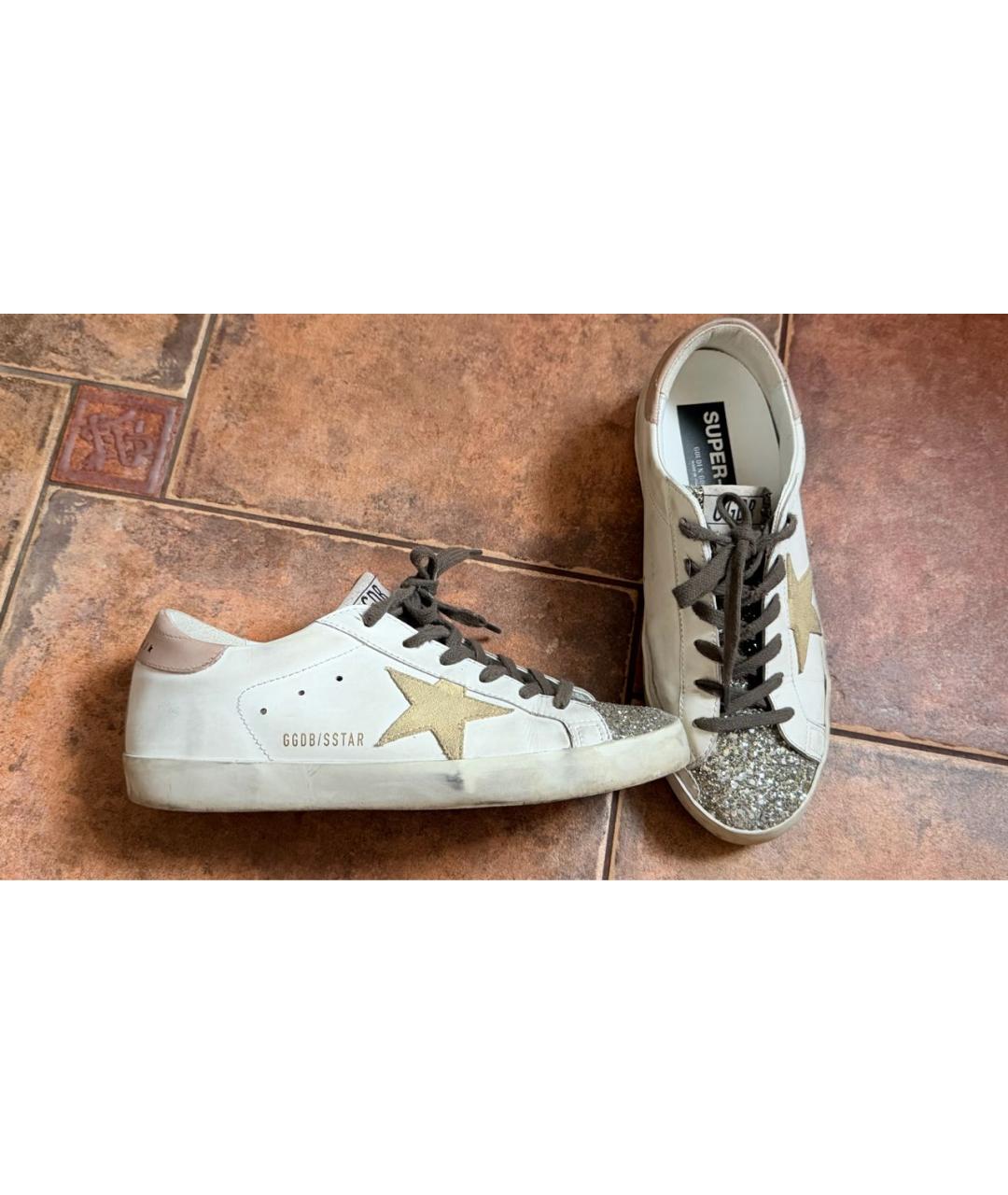GOLDEN GOOSE Белые кожаные кеды, фото 5