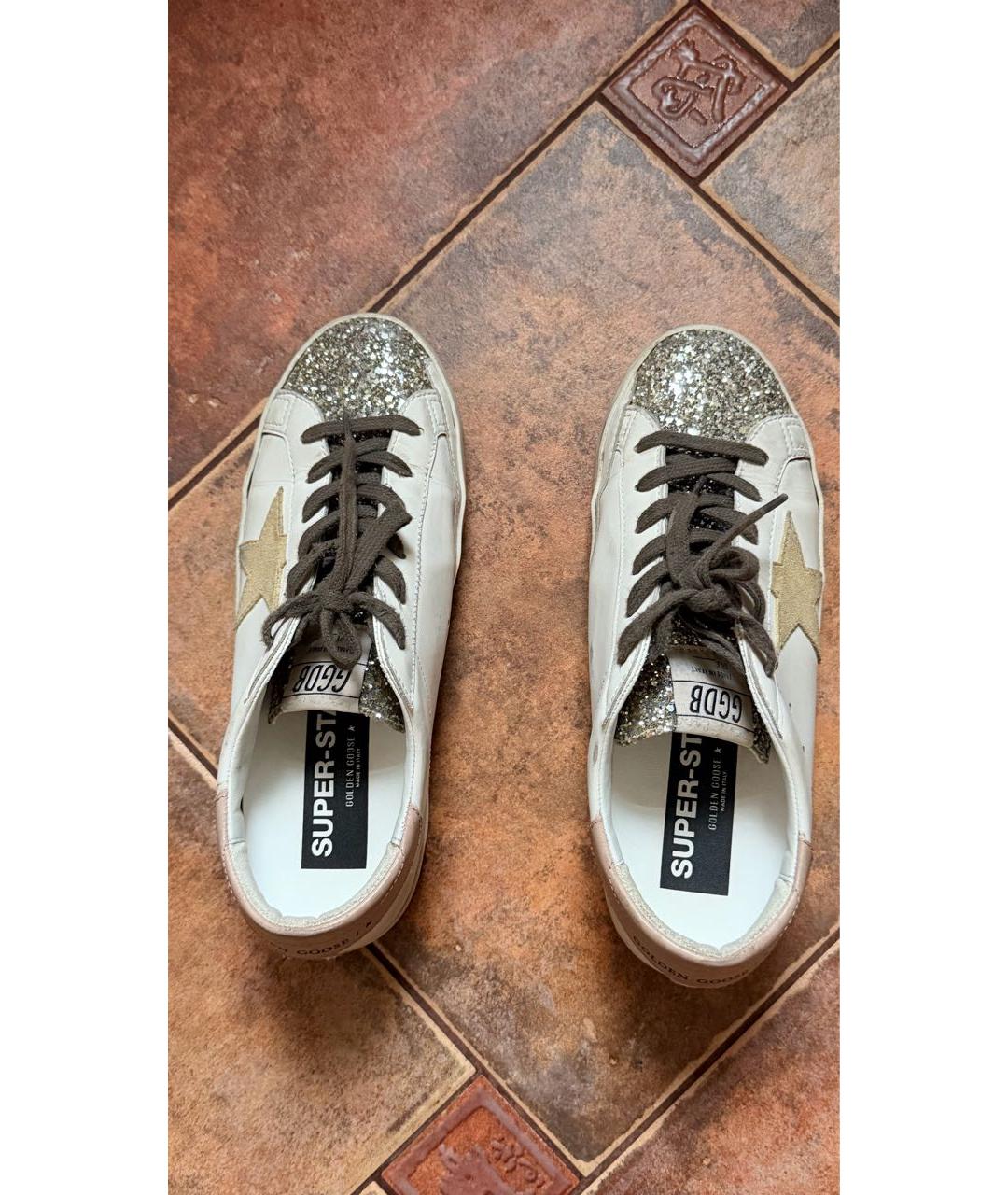 GOLDEN GOOSE Белые кожаные кеды, фото 3