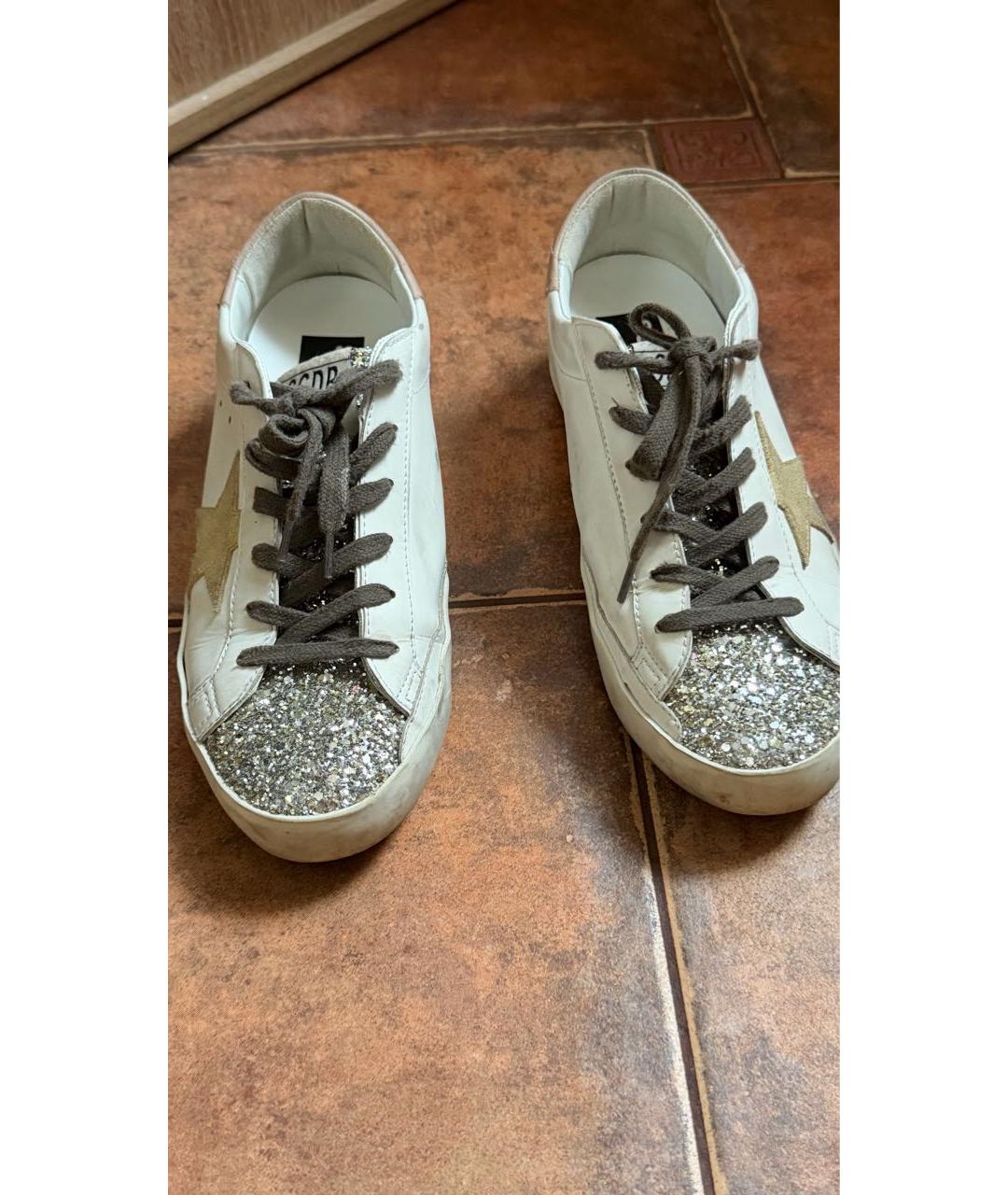 GOLDEN GOOSE Белые кожаные кеды, фото 2