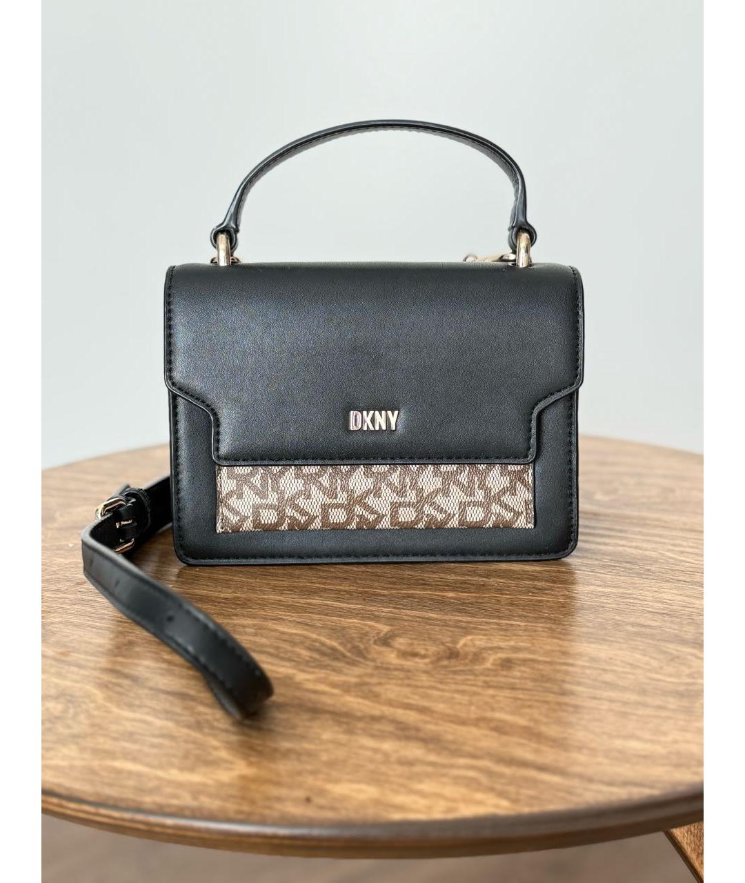 DKNY Черная кожаная сумка через плечо, фото 4