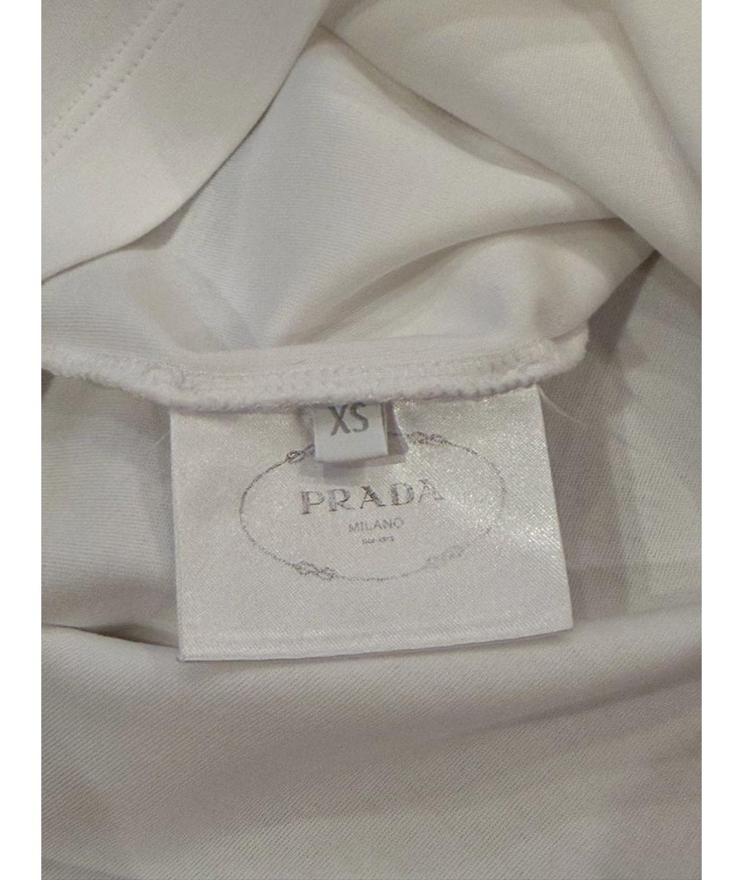 PRADA Белая хлопковая футболка, фото 7
