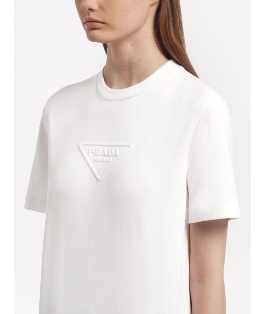 PRADA Белая хлопковая футболка, фото 8