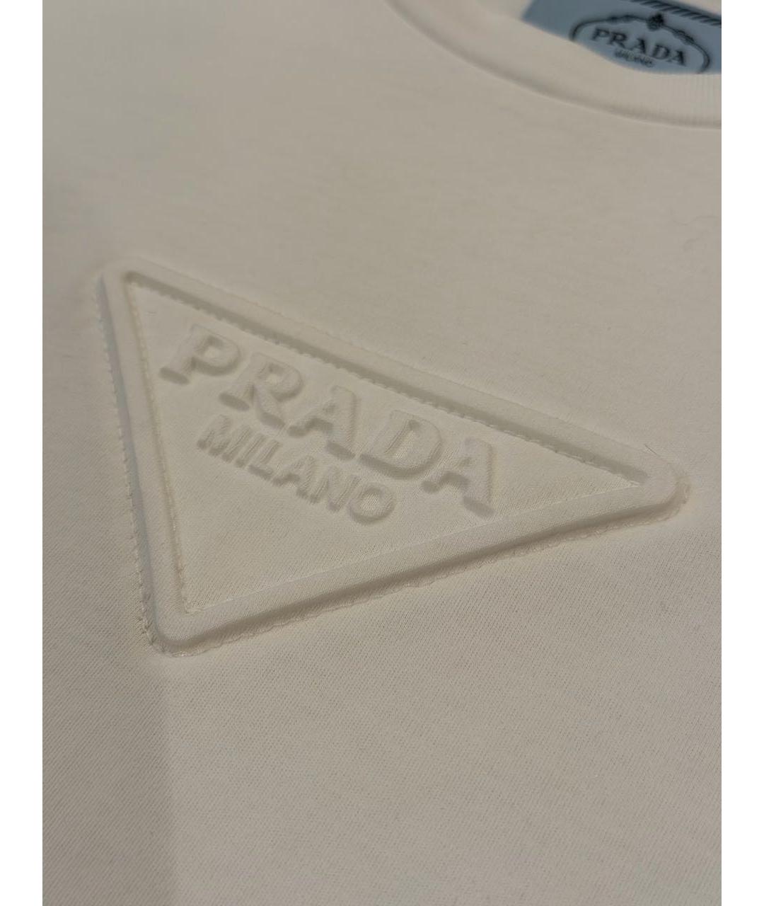 PRADA Белая хлопковая футболка, фото 6
