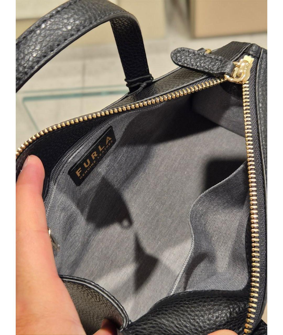 FURLA Коричневая кожаная сумка с короткими ручками, фото 5