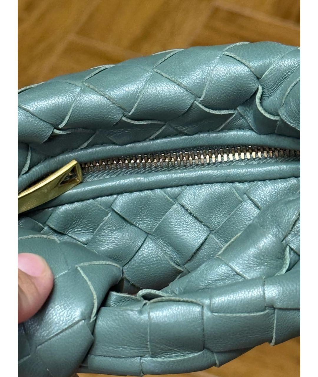 BOTTEGA VENETA Зеленая кожаная сумка с короткими ручками, фото 3