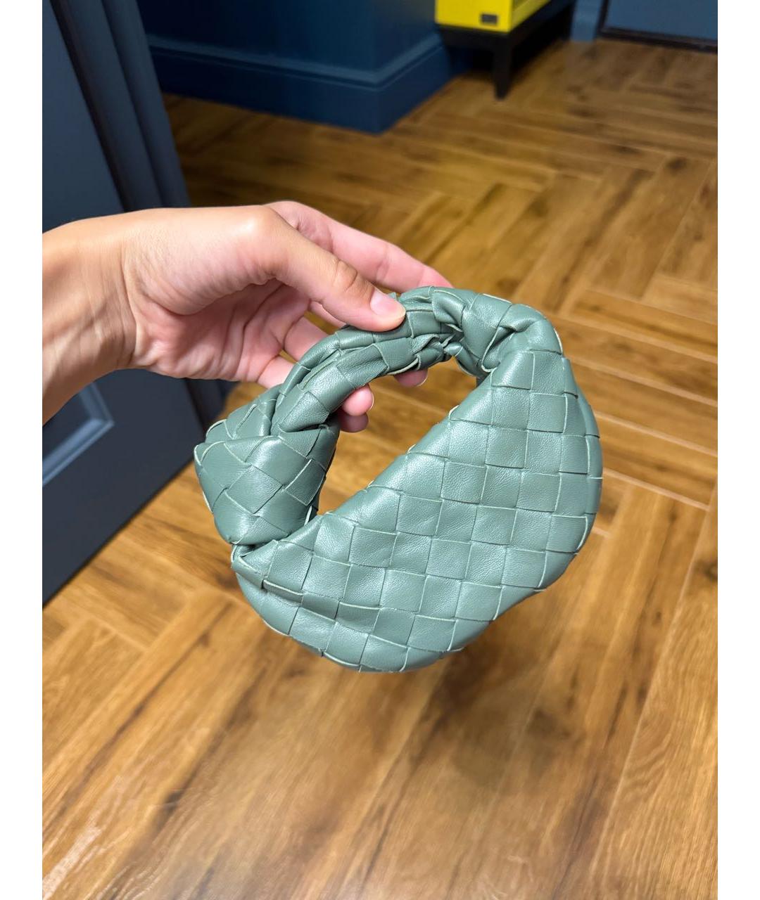 BOTTEGA VENETA Зеленая кожаная сумка с короткими ручками, фото 2