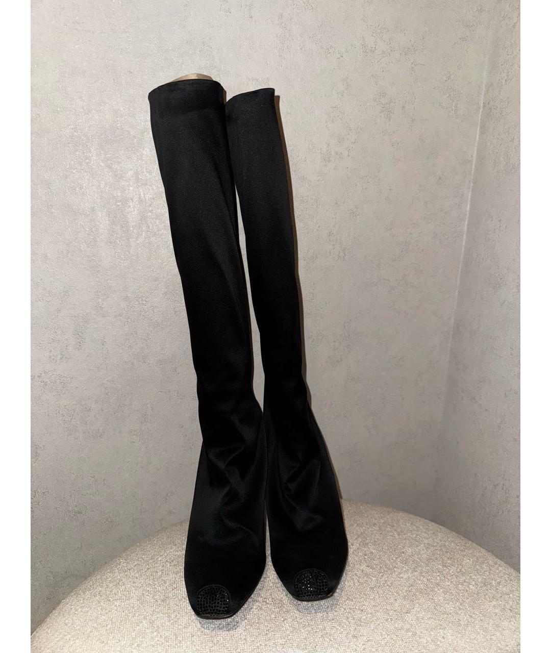 RENE CAOVILLA Черные текстильные сапоги, фото 2
