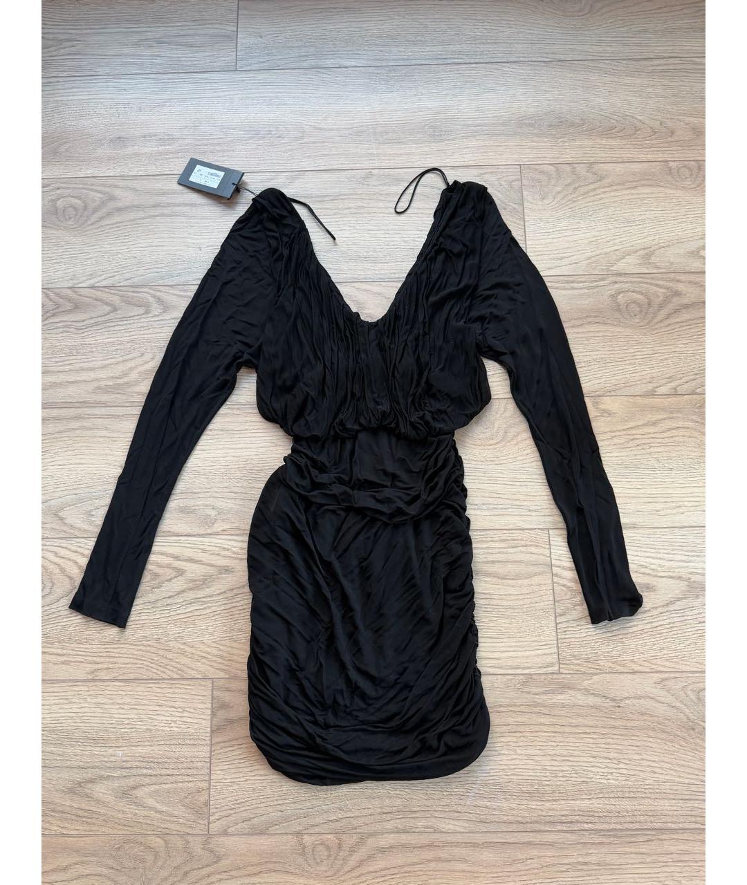 SAINT LAURENT Черное купровое вечернее платье, фото 2