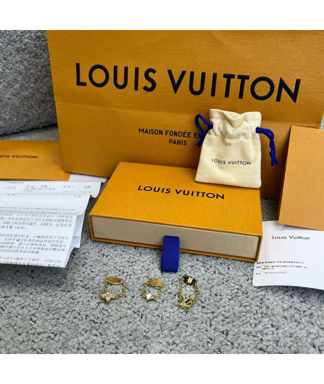 LOUIS VUITTON Золотое металлическое кольцо, фото 2