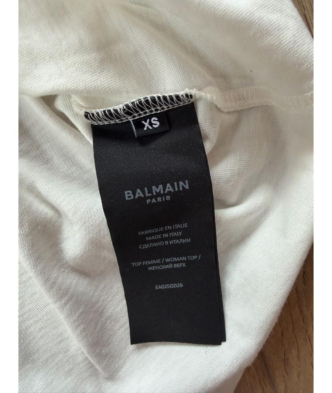BALMAIN Белая хлопковая майка, фото 5