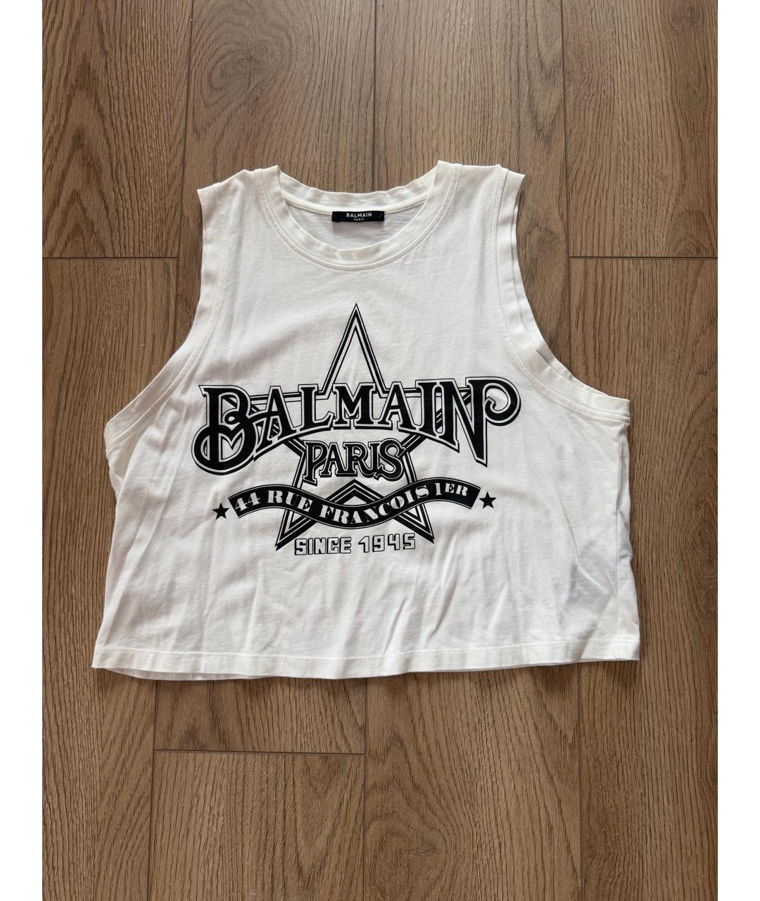 BALMAIN Белая хлопковая майка, фото 7