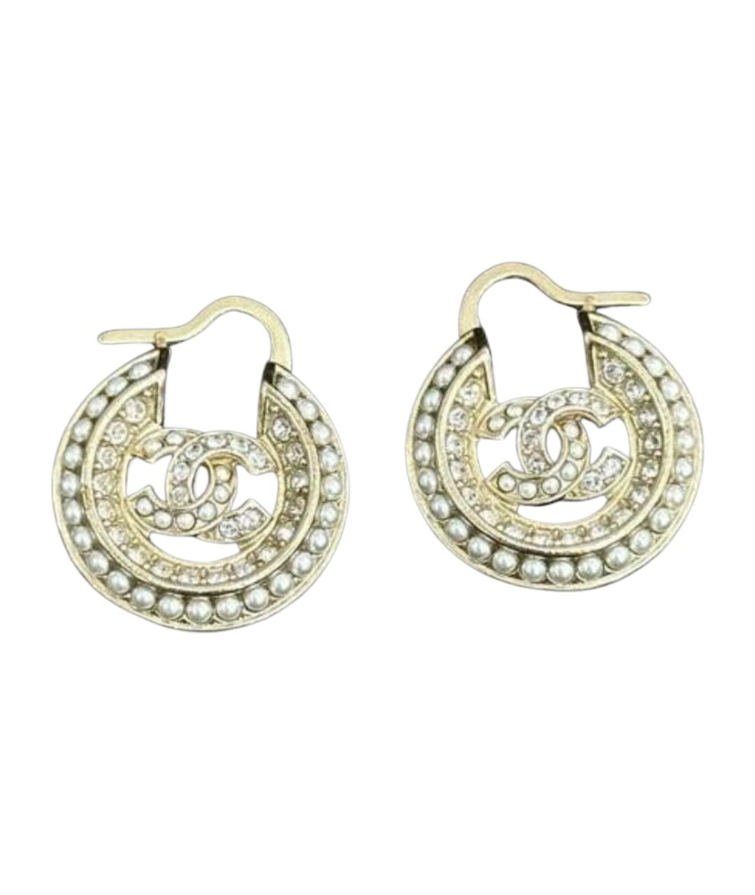 CHANEL Бежевые серьги, фото 1