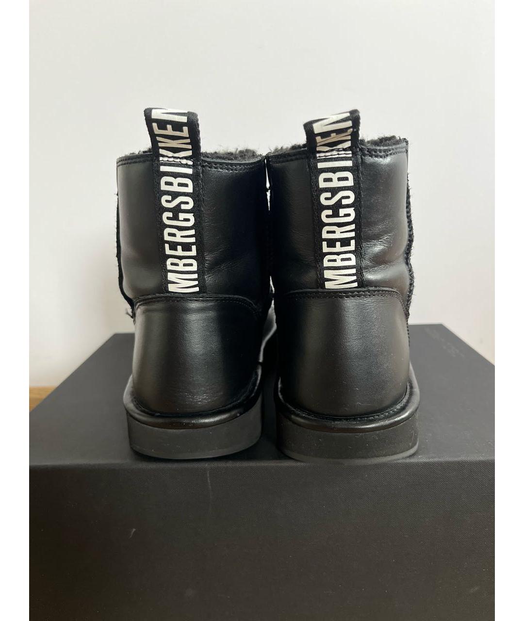 BIKKEMBERGS Черные кожаные полусапоги, фото 4