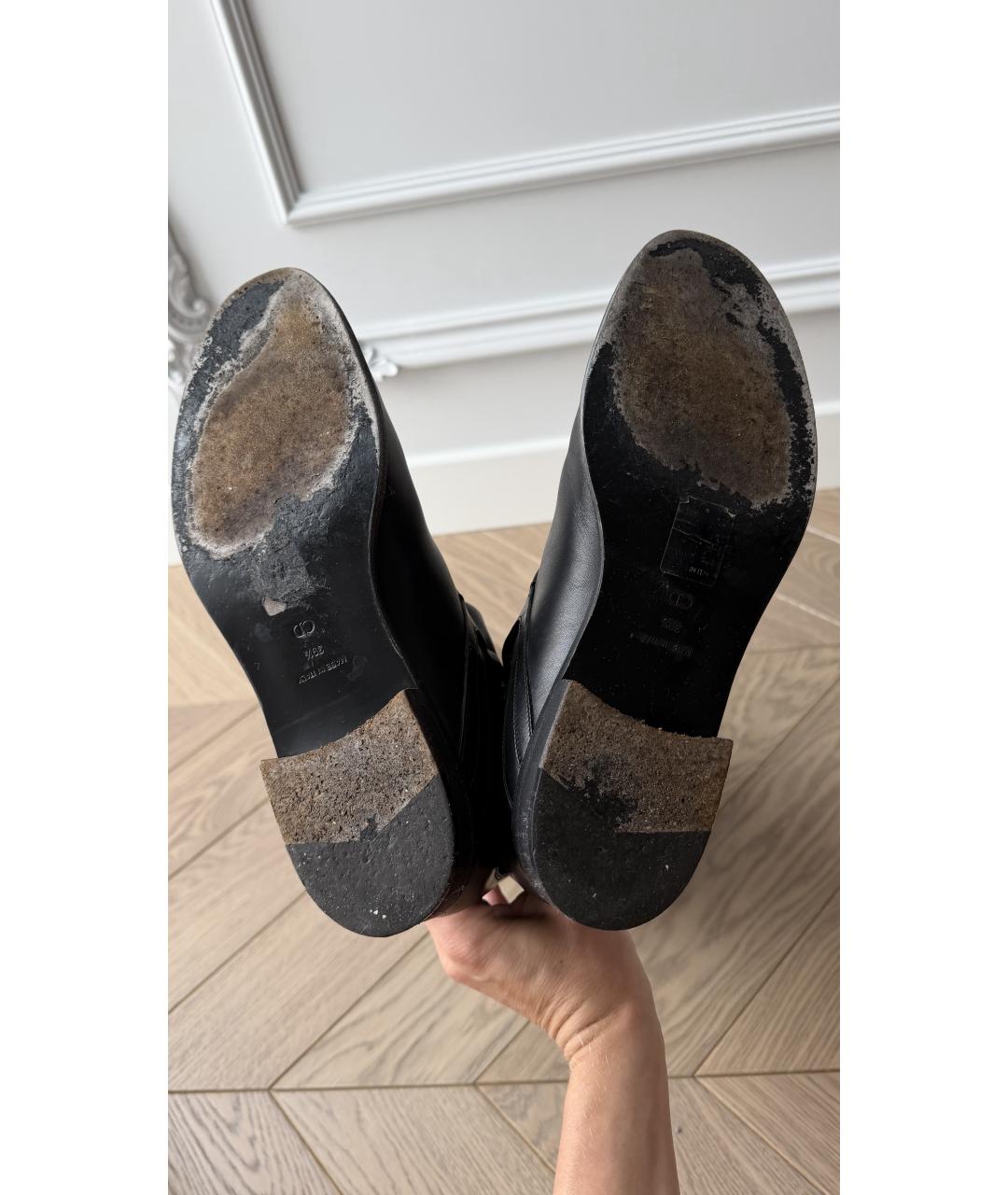 CHRISTIAN DIOR Черные кожаные сапоги, фото 5