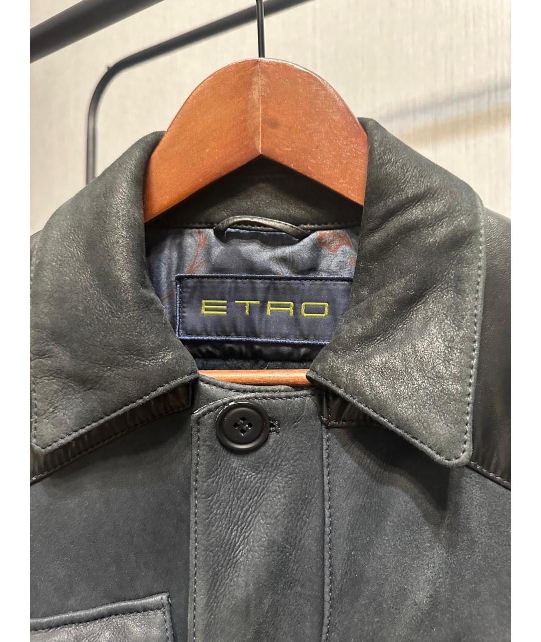 ETRO Антрацитовая замшевая дубленка/шуба, фото 2
