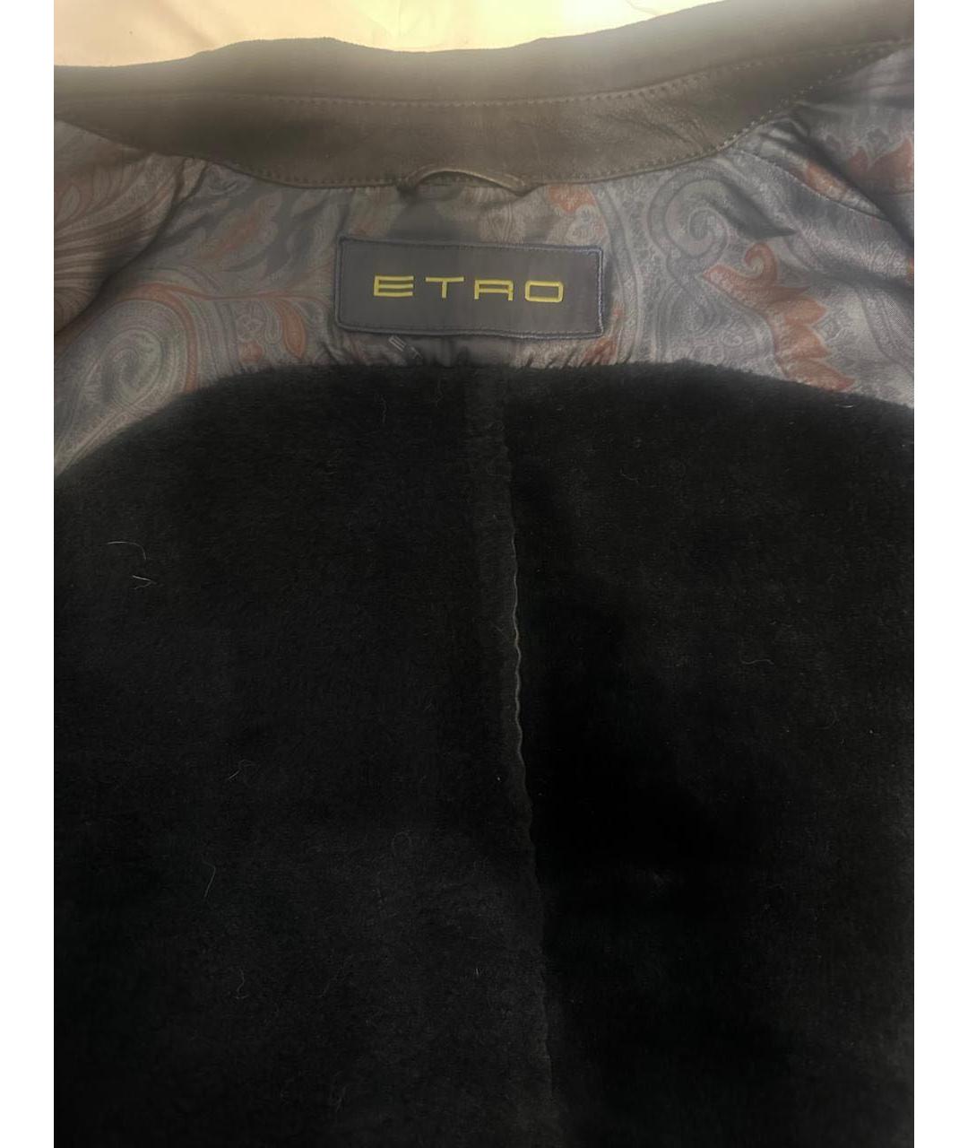 ETRO Антрацитовая замшевая дубленка/шуба, фото 3