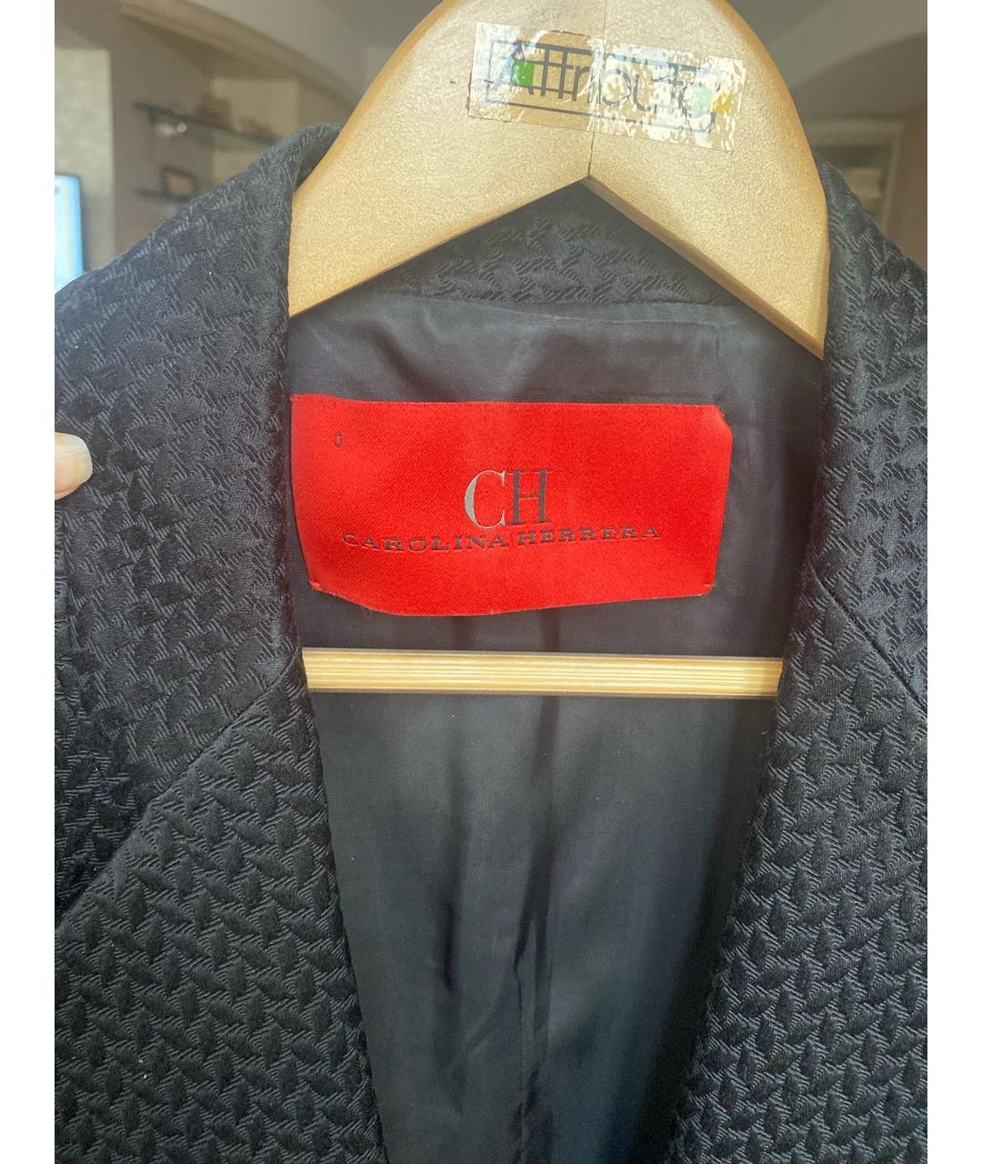 CAROLINA HERRERA Черный хлопковый жакет/пиджак, фото 3