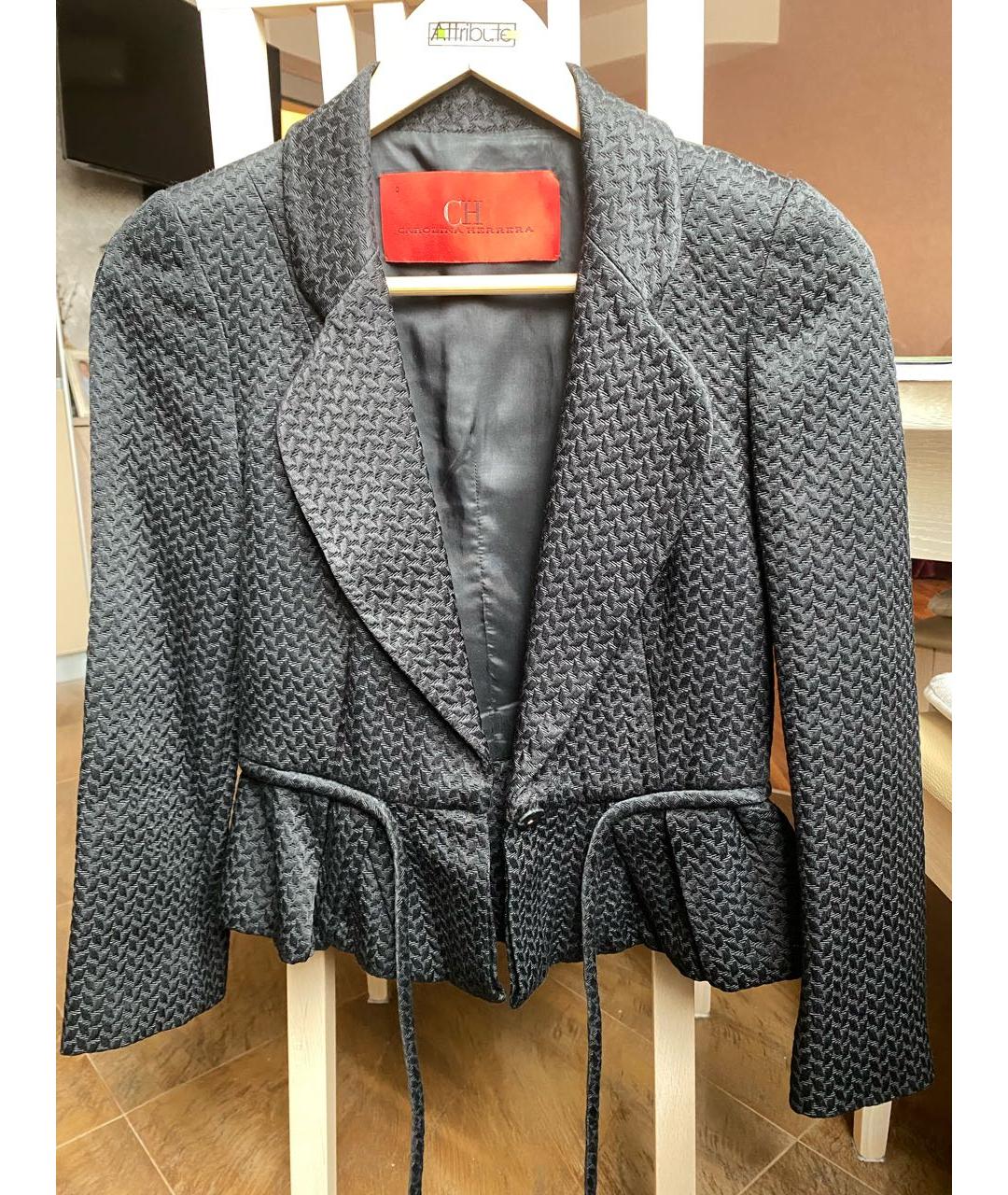 CAROLINA HERRERA Черный хлопковый жакет/пиджак, фото 5