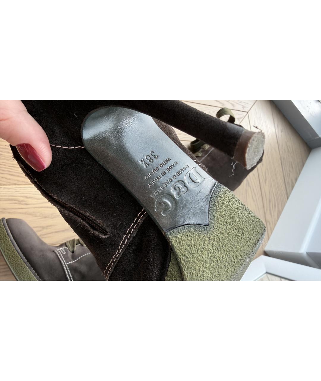 DOLCE&GABBANA Коричневые замшевые сапоги, фото 5