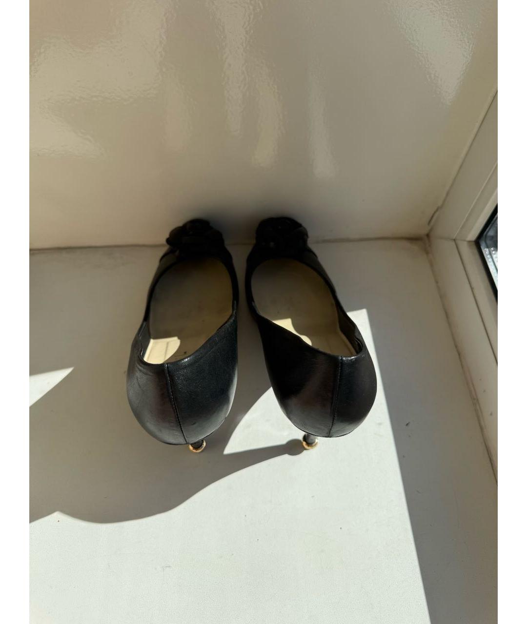CHANEL Черные кожаные туфли, фото 3