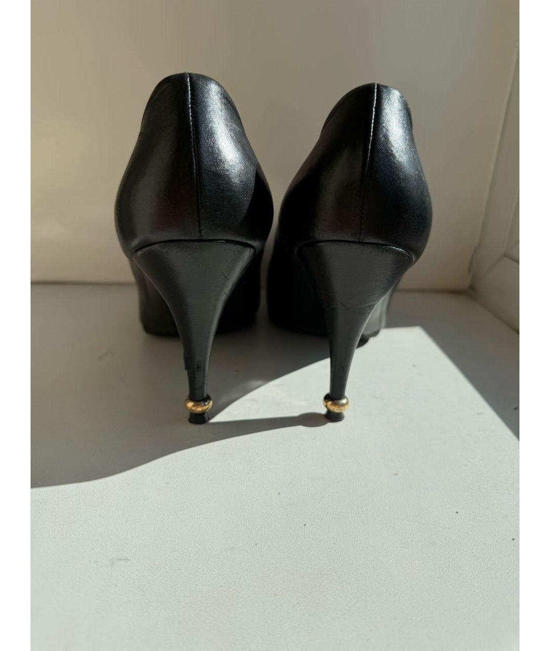 CHANEL Черные кожаные туфли, фото 4