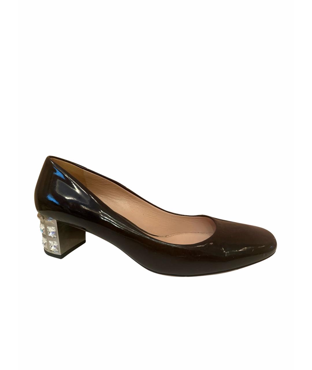 MIU MIU Черные туфли из лакированной кожи, фото 1