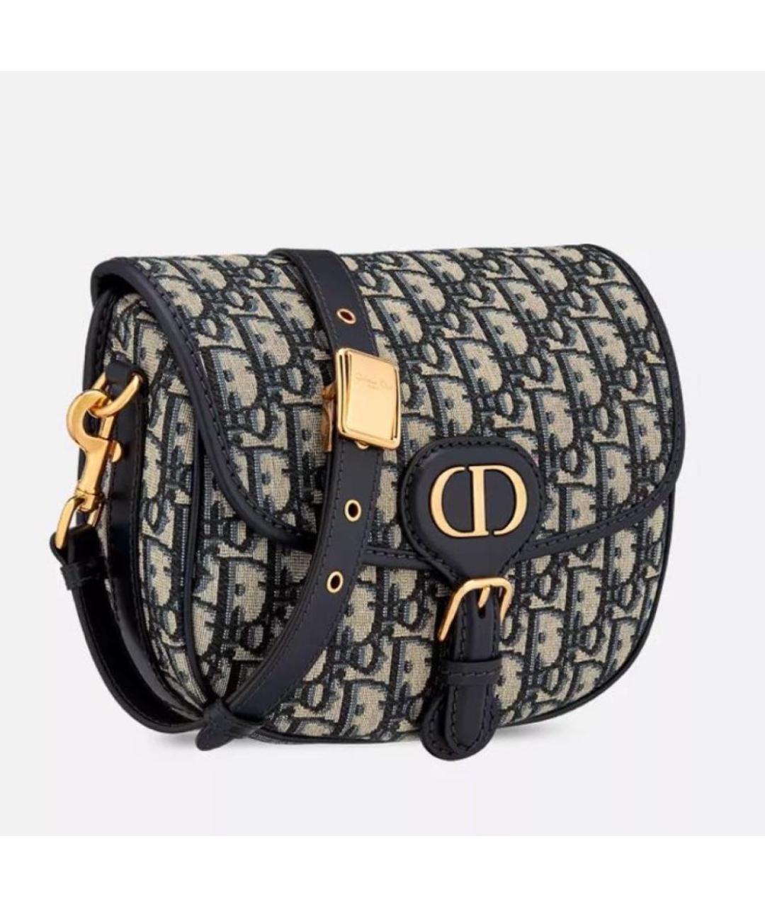 CHRISTIAN DIOR Темно-синяя тканевая сумка через плечо, фото 2