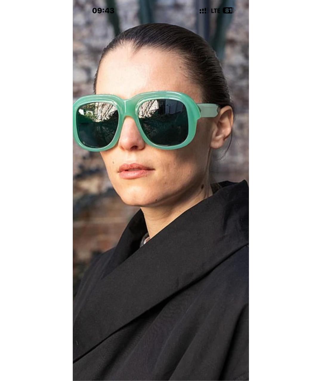 DRIES VAN NOTEN Салатовые пластиковые солнцезащитные очки, фото 4