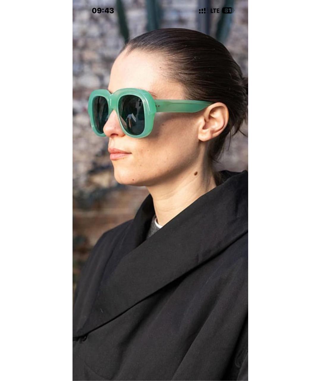 DRIES VAN NOTEN Салатовые пластиковые солнцезащитные очки, фото 6
