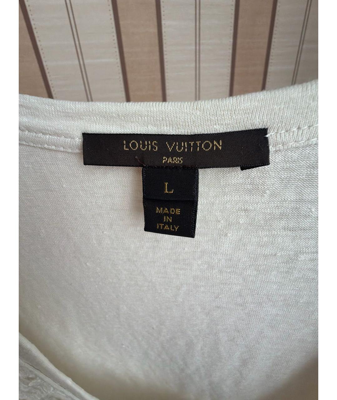 LOUIS VUITTON Белое хлопковое повседневное платье, фото 3