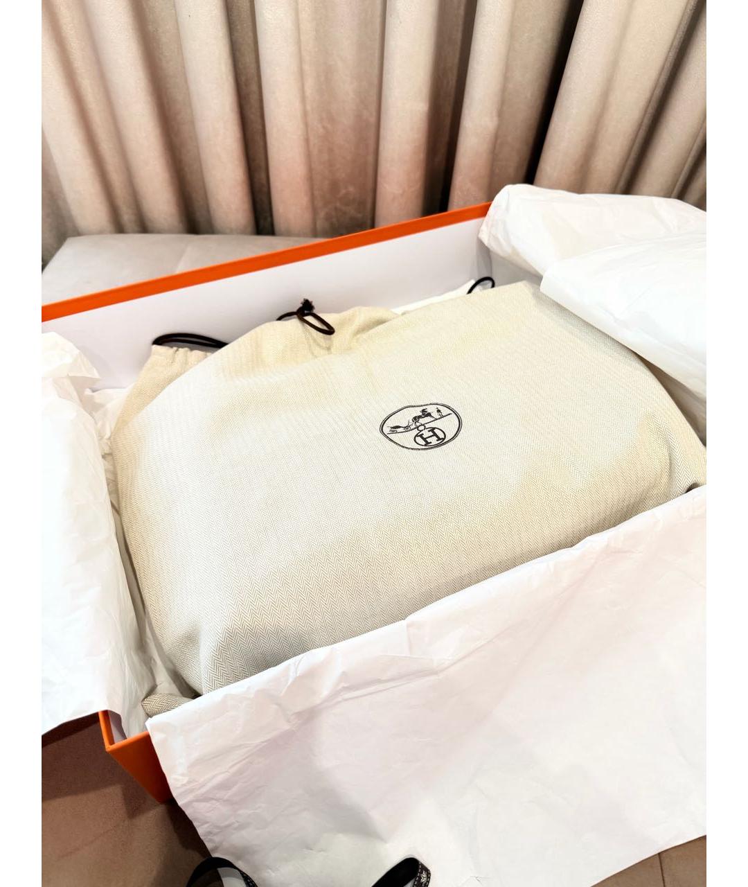 HERMES Оранжевая сумка через плечо из канвы, фото 5