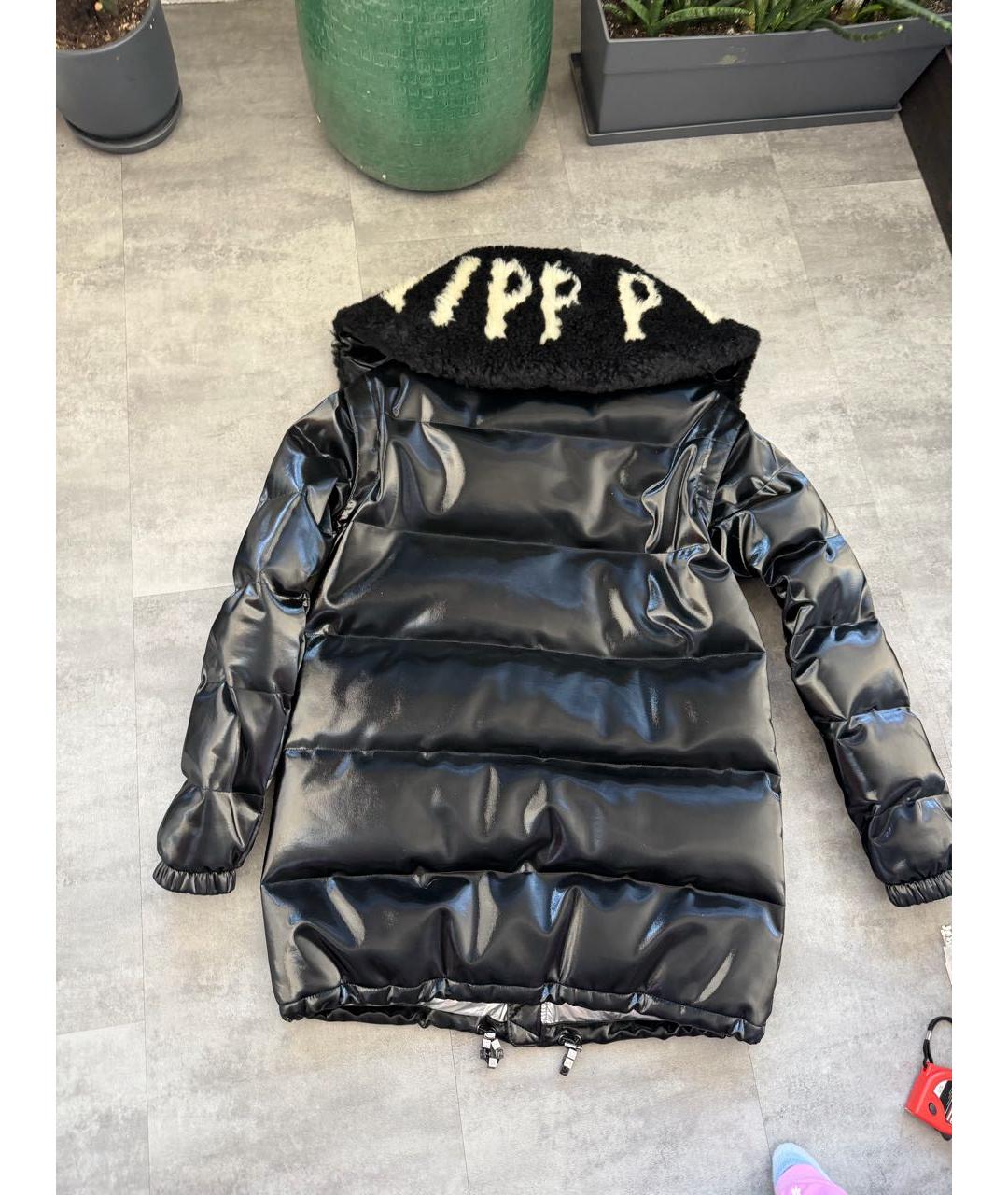 PHILIPP PLEIN Черный синтетический пуховик, фото 7