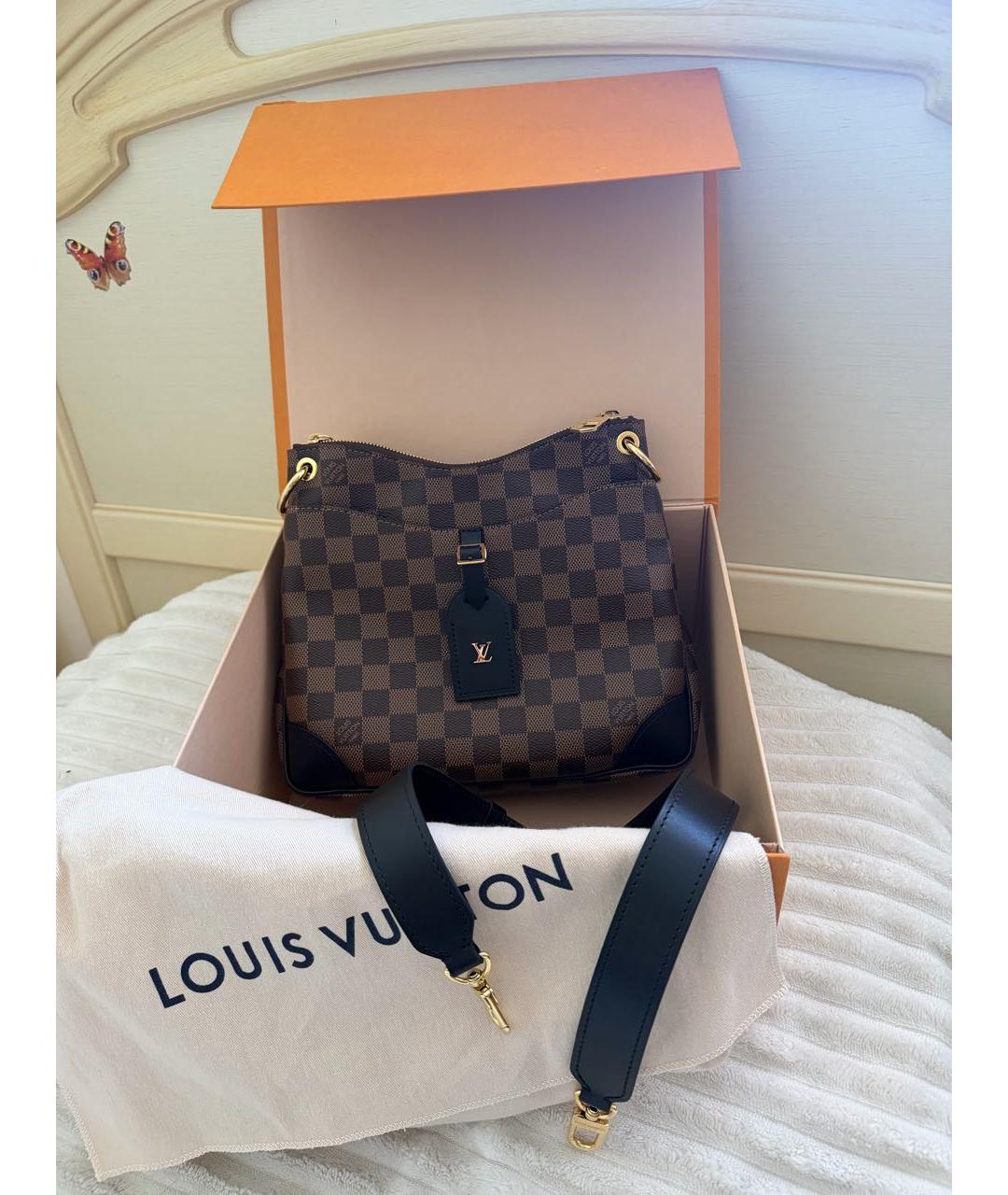 LOUIS VUITTON Коричневая сумка через плечо из канвы, фото 2