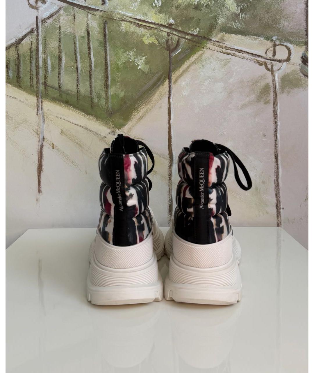 ALEXANDER MCQUEEN Белые текстильные высокие кроссовки / кеды, фото 4