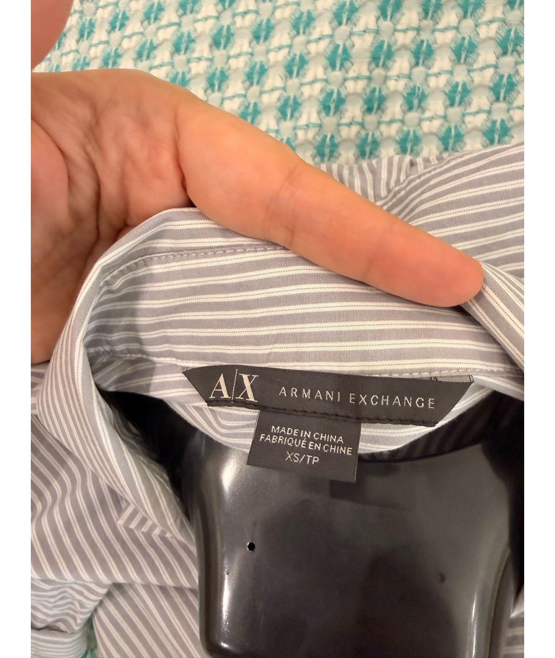 ARMANI EXCHANGE Серая хлопковая рубашка, фото 4