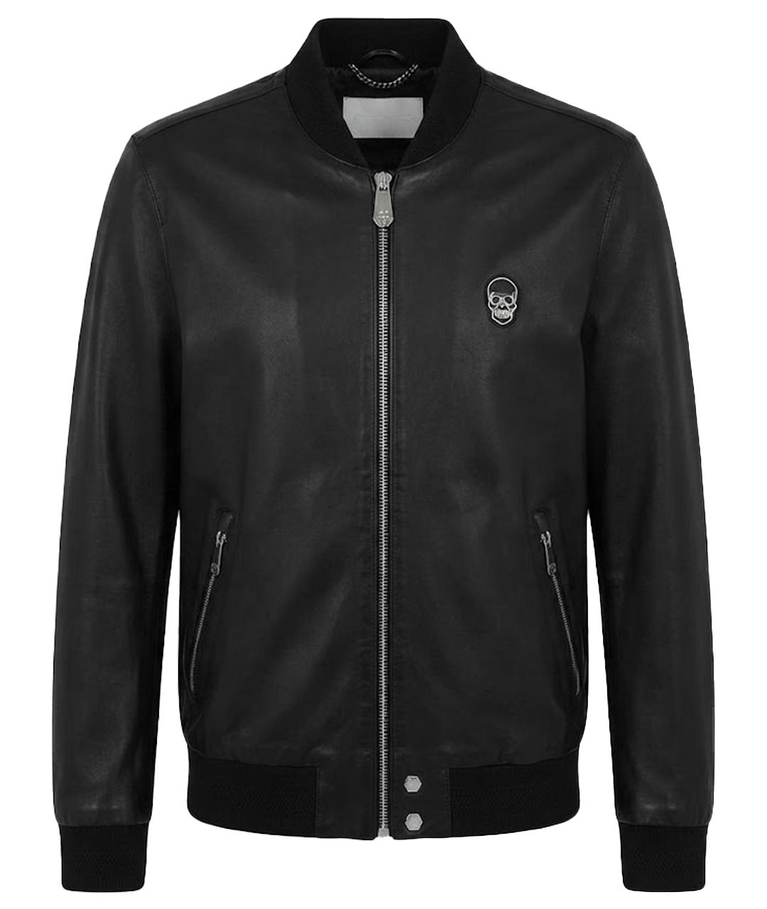 PHILIPP PLEIN Черная кожаная куртка, фото 1