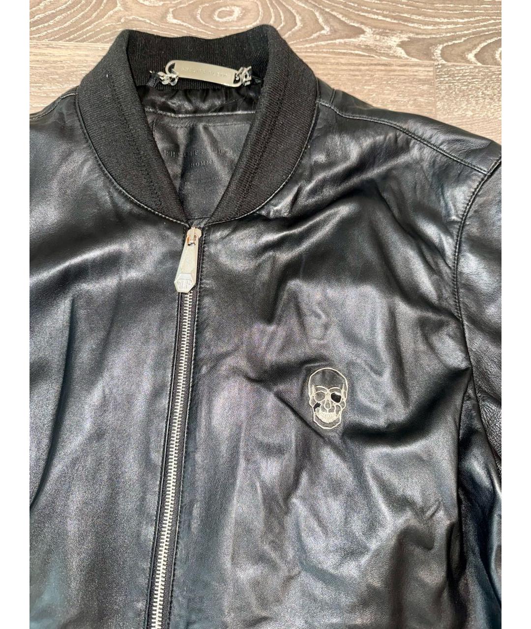 PHILIPP PLEIN Черная кожаная куртка, фото 3