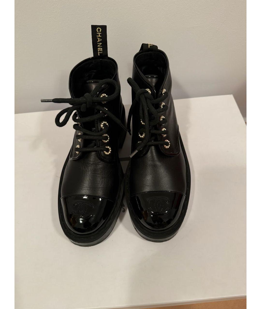 CHANEL Черные кожаные ботинки, фото 3