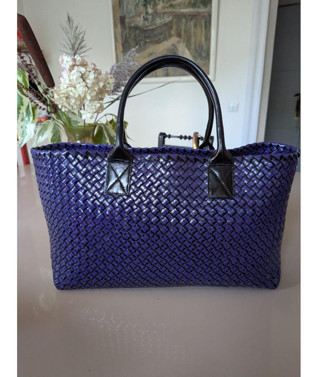 BOTTEGA VENETA Фиолетовая кожаная сумка тоут, фото 3