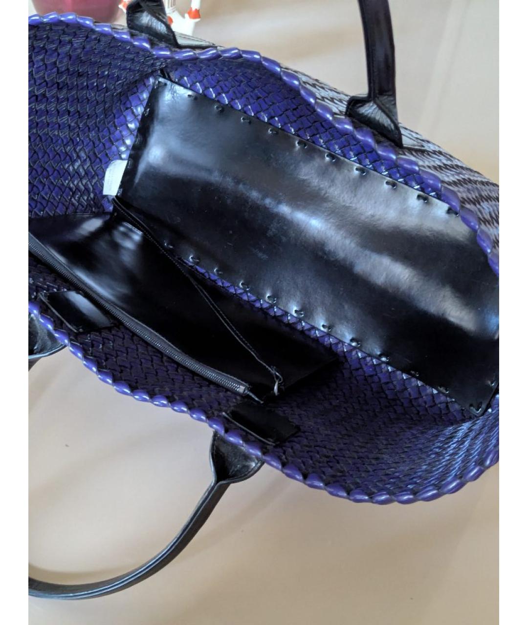 BOTTEGA VENETA Фиолетовая кожаная сумка тоут, фото 4