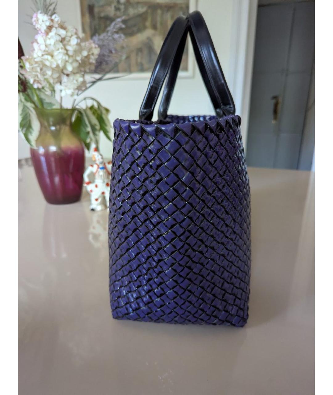 BOTTEGA VENETA Фиолетовая кожаная сумка тоут, фото 7