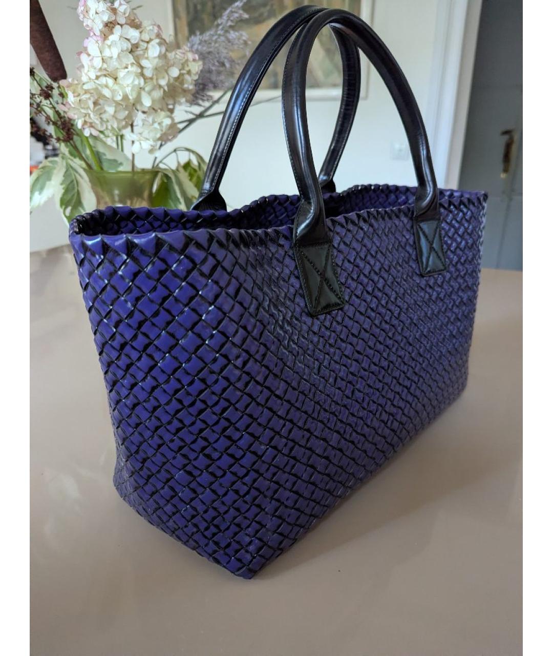 BOTTEGA VENETA Фиолетовая кожаная сумка тоут, фото 2